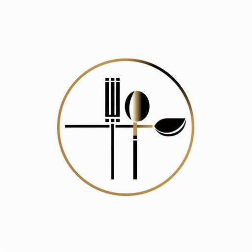 Minimalist restaurant logo with clean lines on white background