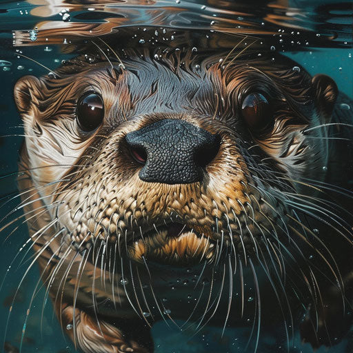 An otter's eyes full of curiosity and mischief