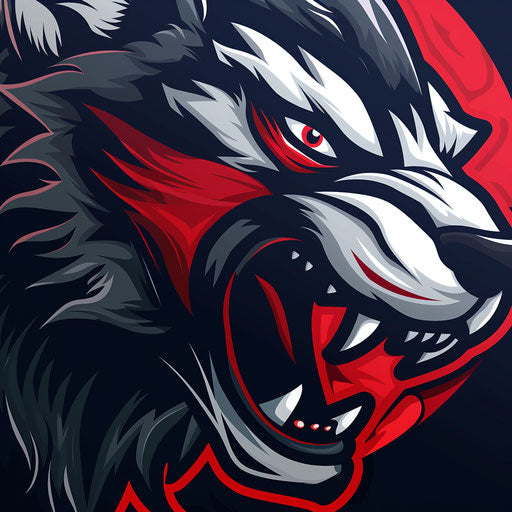 Sports team emblem with fierce animal mascot in action