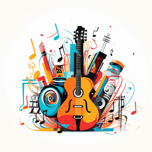 Music clipart in Minimalist style, on white background