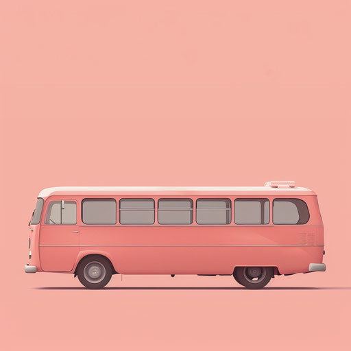 Realistic coach clipart on dusky rose background