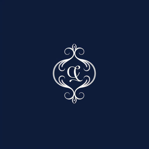 New logo with classic monogram on navy blue background