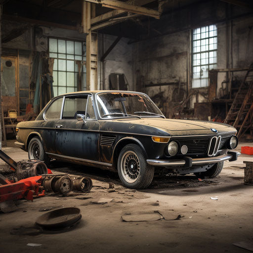 Classic restoration of BMW car