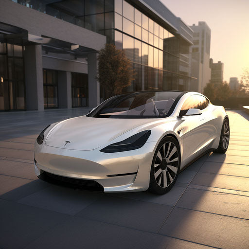 Tesla Model 3 convertible with the top down