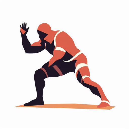 Wrestling clipart in minimalist style, on white background