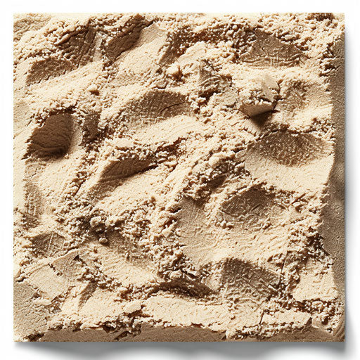 Realistic sand illustration on flat white background, subtle shadows