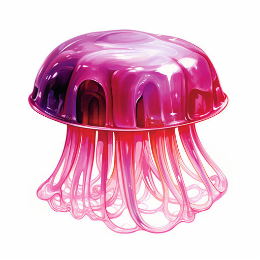 Jelly illustration in the style of oil painting, on white background