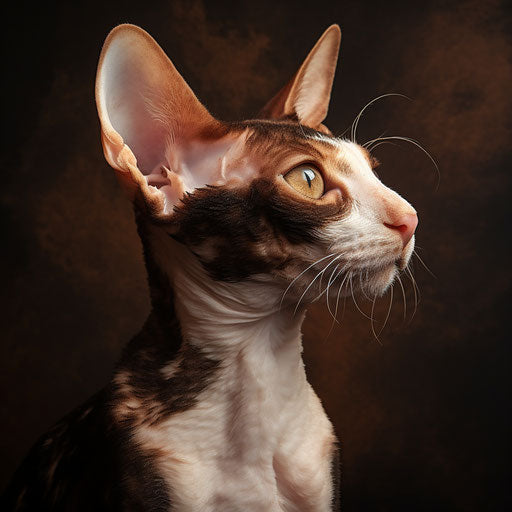 Cornish rex cat sideview