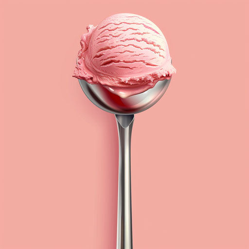Ice Cream Scoop Illustration with Photo Realistic Style and Vibrant Background