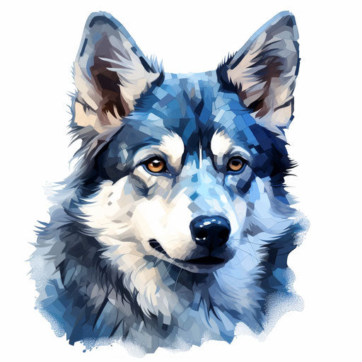 Bluey clipart in the style of Oil painting, on a white background
