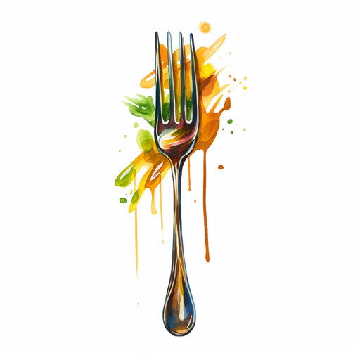 Fork illustration in the style of oil painting