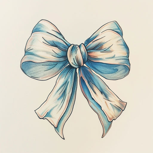 Minimalist Tattoo Sketch of a Tiny Rainbow Bow