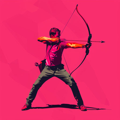 Fascinating archery clipart on bright magenta background