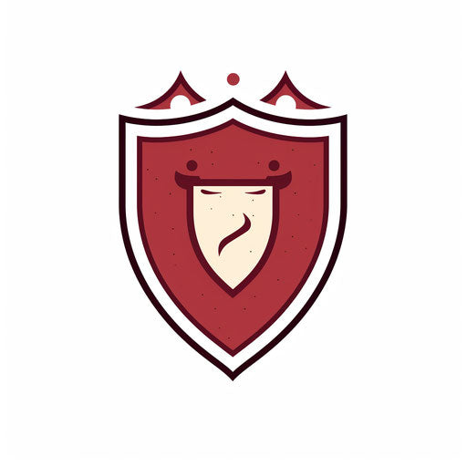 Minimalist style shield clipart on white background