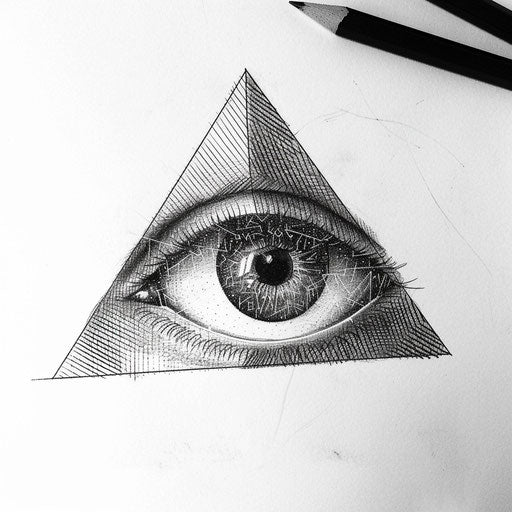 Triangle tattoo design with optical illusion theme