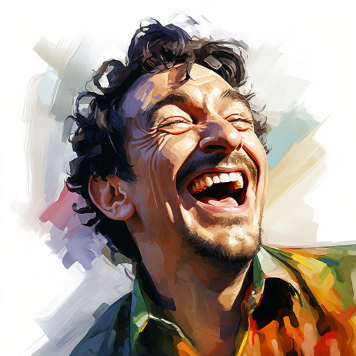 Comic drawing in the style of oil painting