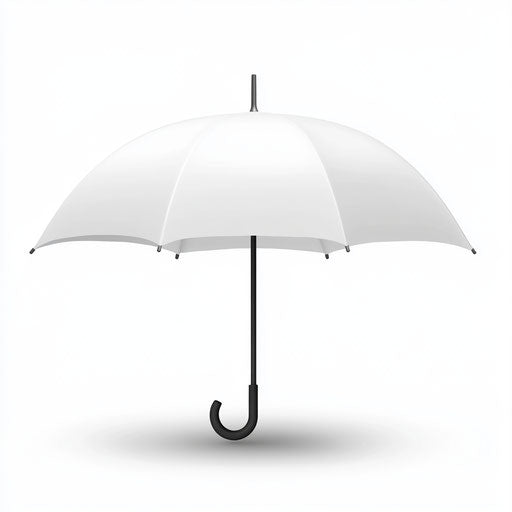 3D realistic umbrella on flat white background, isolated clipart