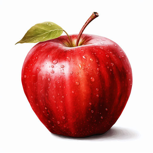 Illustration of apples in the style of oil painting, on white background