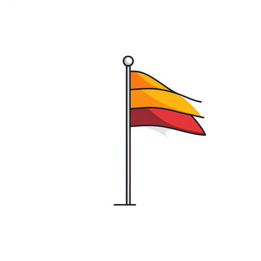 Minimalist flag clip art on white background