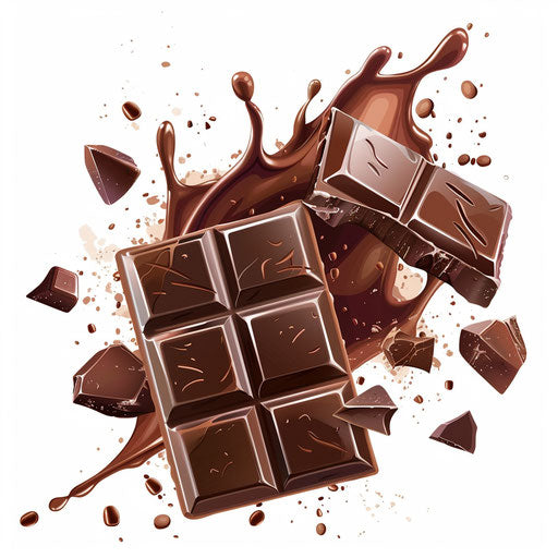 Realistic chocolate clipart on white background, dynamic colors and soft highlights