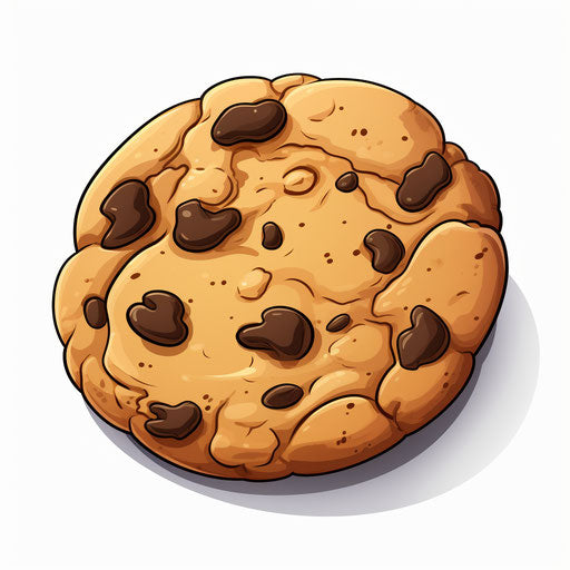 Minimalist style chocolate chip cookie illustration
