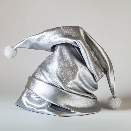 Shimmering silver Santa hat for futuristic holiday