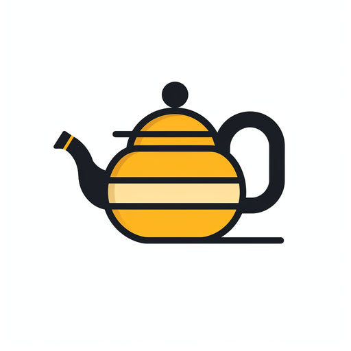 Minimalist teapot on white background