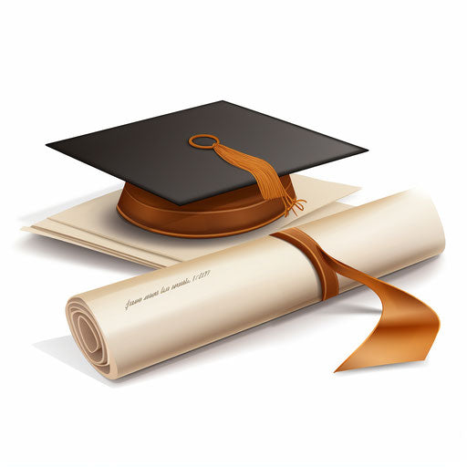 Minimalist style diploma on white background