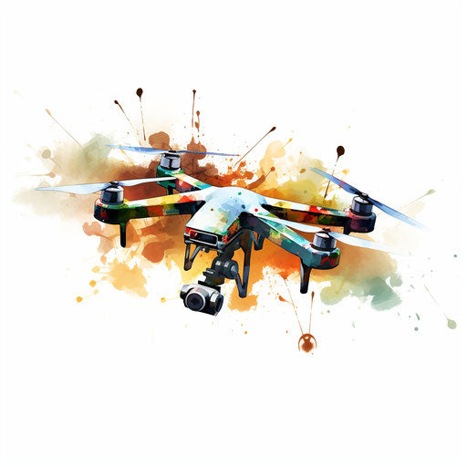 Drone illustration in Impressionistic Art style