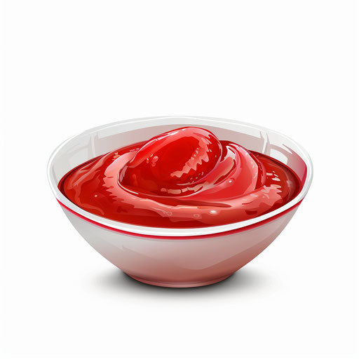 Realistic ketchup clipart on flat white background