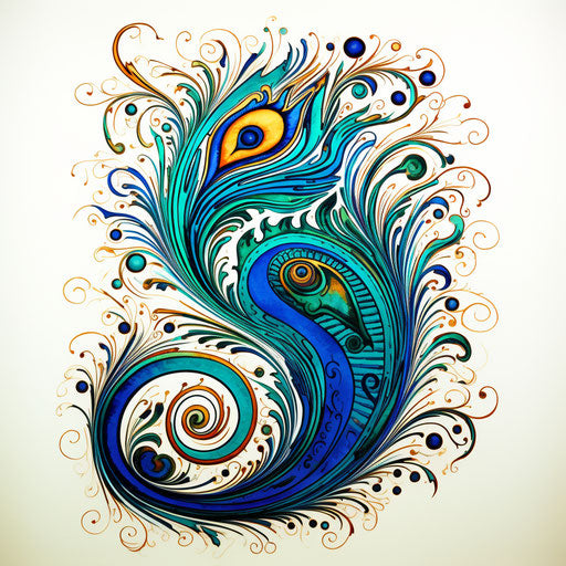 Colorful peacock feather design