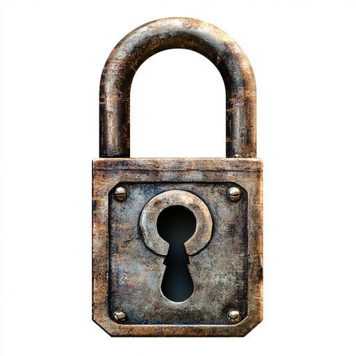 Realistic clipart of a lock & key, high resolution, isolated