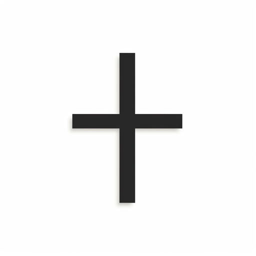 Minimalist style cross clip art on white background