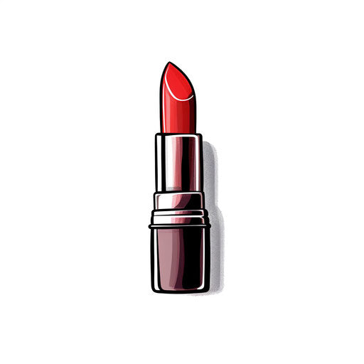 Minimalist lipstick illustration on white background