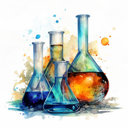 Chemistry illustration in the style of oil painting