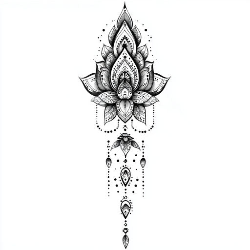 Flat tattoo sketch: lower leg design with tribal influences