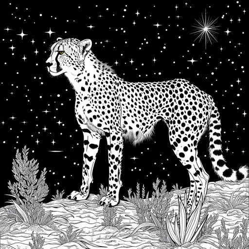 Nocturnal carnivore under starry sky