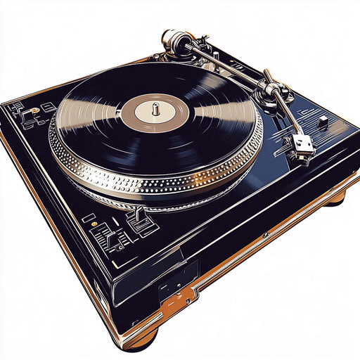 Realistic clipart of a DJ Turntable, high resolution, isolated