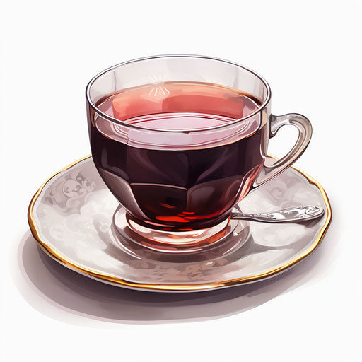 Tea cup clipart in the style of Chiaroscuro Art on white background