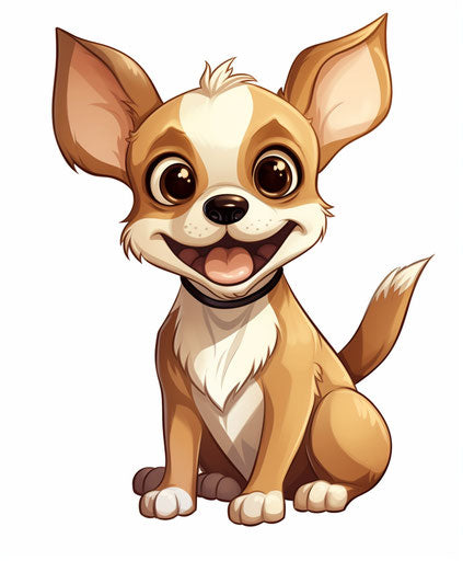 Chihuahua cartoon isolated on white background