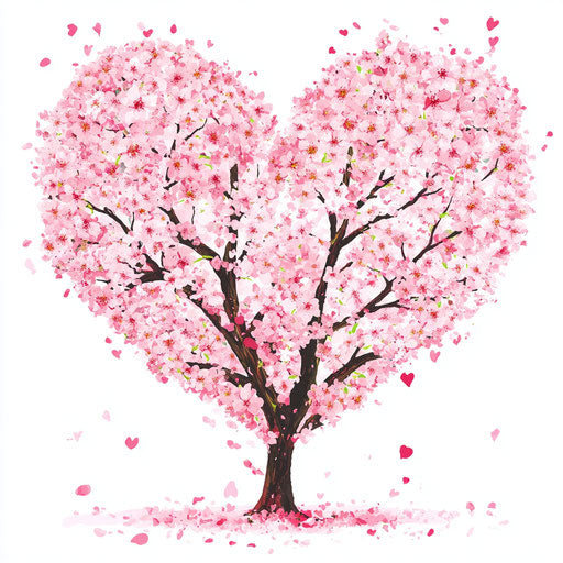 Cherry blossom tree in the shape of a heart