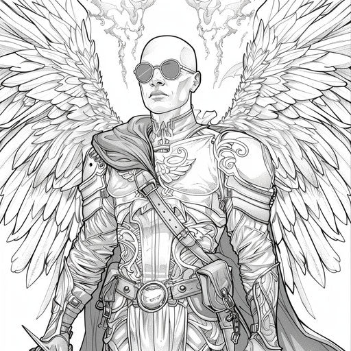 Fantasy superhero with wings and magical powers