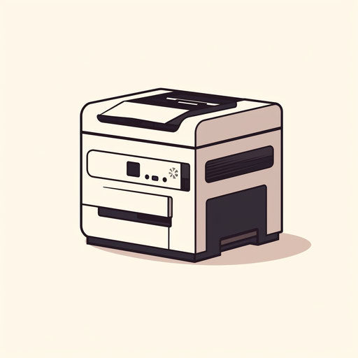 Minimalist printer clipart on white background