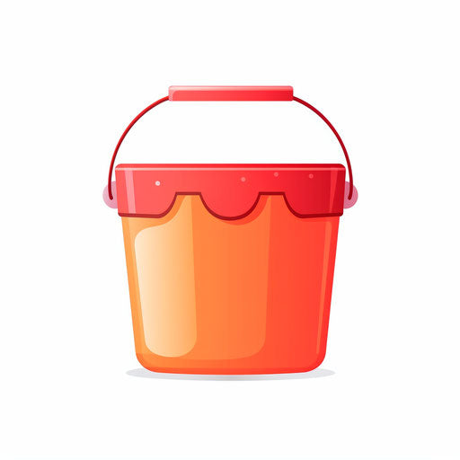 Bucket graphic in the minimalist style, on white backdrop