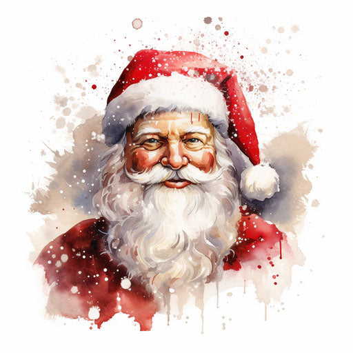 Christmas clipart in the style of oil painting on white background