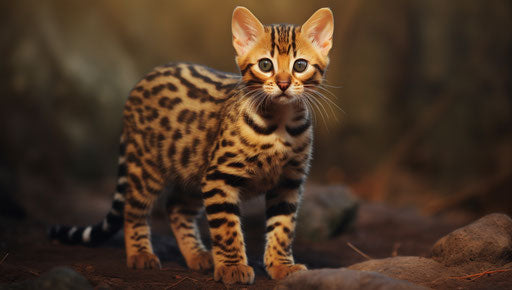 Bengal Kitten: the legendary feline, in the style of Ferrania P30, modernist influences, primitivist 37:21