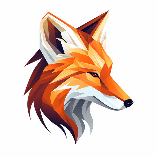 Fox in Minimalist style, on white background