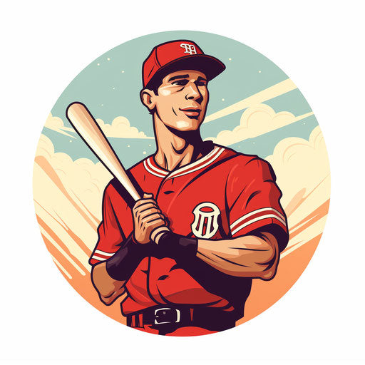 Baseball clipart in Minimalist style, on white background