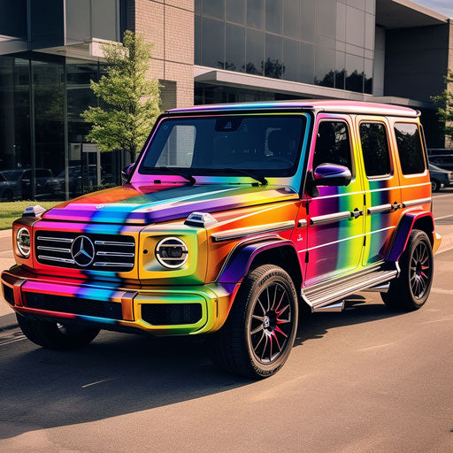 Old Mercedes-Benz 4x4 in Rainbow Colors