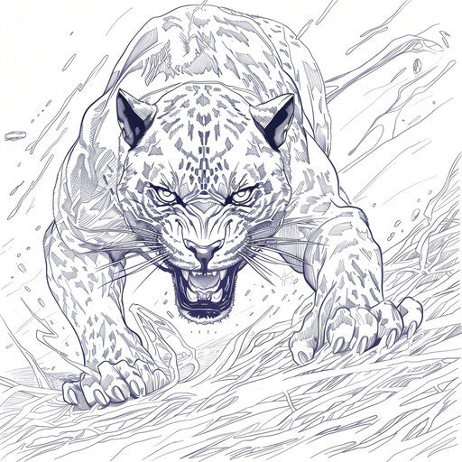 Black panther with glowing eyes emerging from shadows